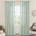 Light Sage Linen Sheer Curtains 84 inch Length 2 Panels, 34 x 84 Inch | Light by LAMIT
