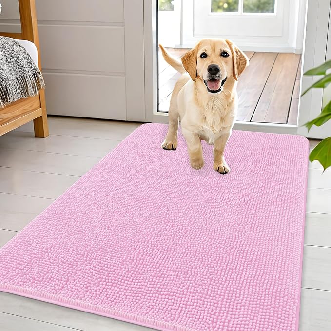 OLANLY Dog Door Mat for Muddy Paws 44x32, Super Absorbent Chenille Mud Mat | by OLANLY
