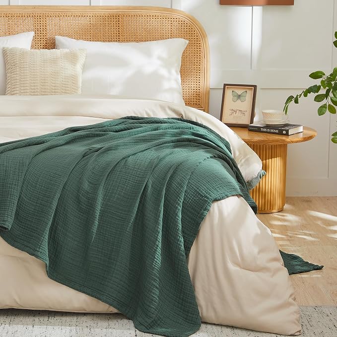 EMME Muslin Blankets for Adults Throw Blanket for Couch Breathable Gauze Soft - Image 5