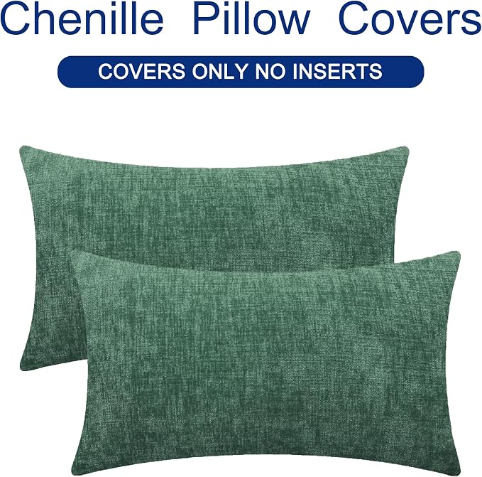 CaliTime Decorative Couch Throw Pillow Covers 26 X 16 Inches Dark Green | Pack - Image 6