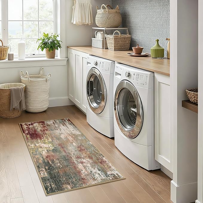 RELEANY Washable 2'x4' Abstract Area Rug - Image 9
