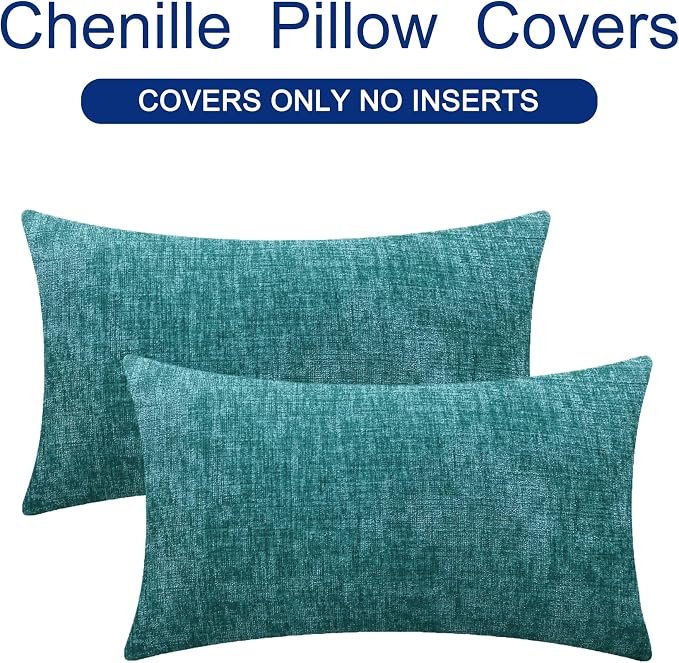 CaliTime Decorative Couch Throw Pillow Covers 20 X 12 Inches Teal | Pack of 2 - Image 6