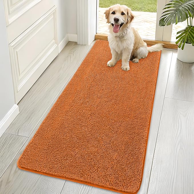 OLANLY Dog Door Mat for Muddy Paws 70x35, Super Absorbent Chenille Mud Mat | by OLANLY