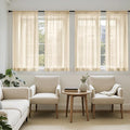MIULEE Cream Sheer Curtains 63 Inches Long 4 Panels 42 x 63 Inches | Light by MIULEE