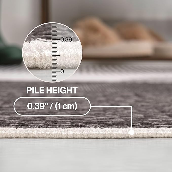 JONATHAN Y Geometric Organic Shapes Indoor Outdoor Area Rug 5X8 Cream/Black, Zia Modern for Backyard, Patio, Porch, Easy-Cleaning, High Traffic, Pet-Friendly, Non-Shedding (TSN306A-5)