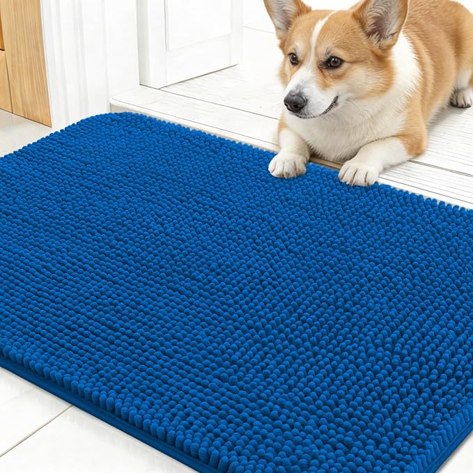 OLANLY Dog Door Mat for Muddy Paws 24x16, Super Absorbent Chenille Mud Mat | by OLANLY