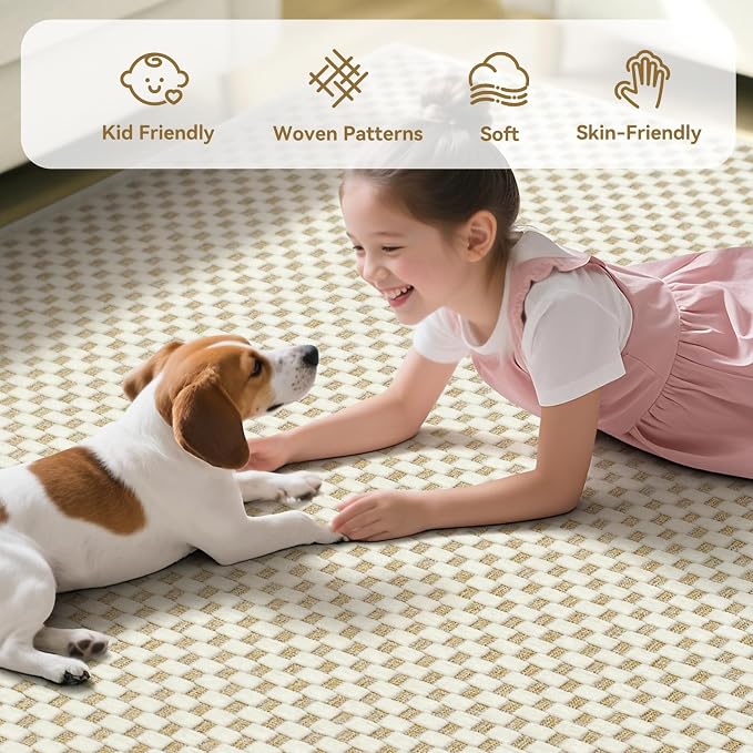 Indoor Front Door Mat Entryway Rug Non Slip Washable Beige 2x3 ft | Front Entry - Image 4