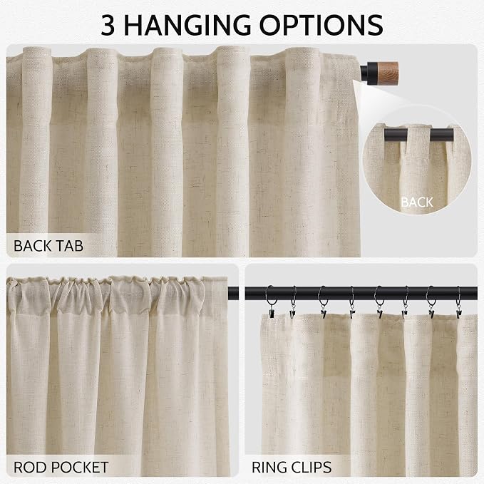 Boho Linen Curtains 84 Inches Long - Image 2
