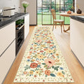 DUKINO 2.6x10 Hallway Runner Rug Washable Kitchen Rug Non Slip Beige Yellow | by DUKINO