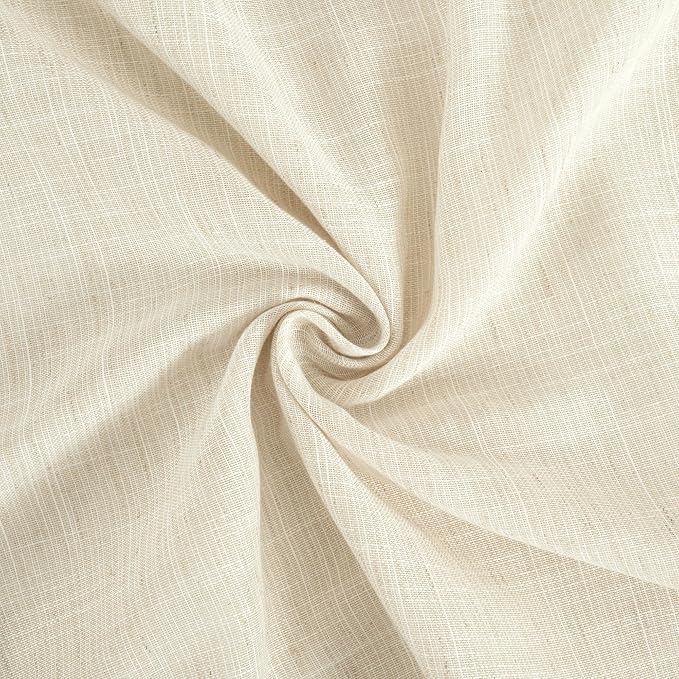 BGment Short Beige Linen Semi Sheer Curtains 36 Inch Length - Image 8