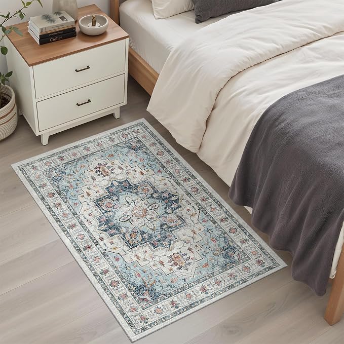 Madane Washable Area Rug 2x3 Small Entryway Rugs Non-Slip, Low Pile Floor Carpet - Image 3