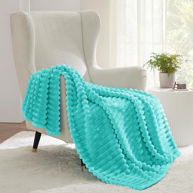 Bedsure Soft Throw Blanket for Couch Decor Gifts Blue Fog 50"x70" | Birthday - Image 2