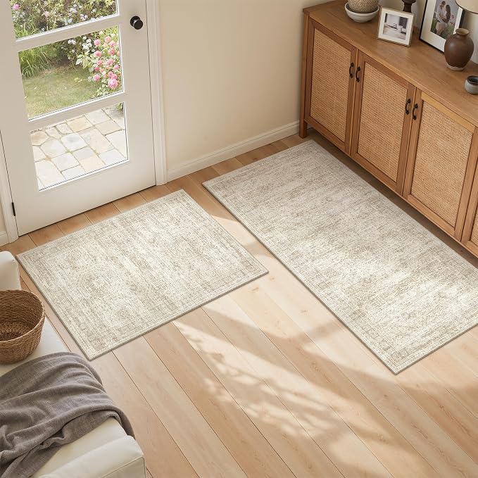 Kitchen Rugs Sets of 2, 2x3 2x4 Rug Runner, Dining Room, Soft Runner Rug - Image 4
