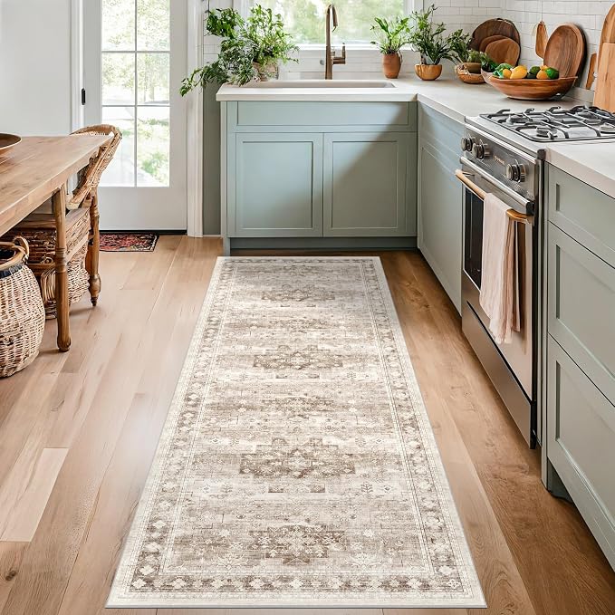 Boho Long Bathroom Runner Rug 24 x 72 Washable Non Slip - Image 3