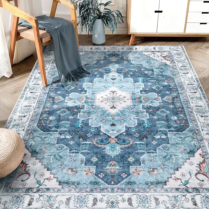 SERISSA 5x7 Washable Non Slip Boho Area Rug by SERISSAHomeDecorCollection