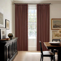 Chestnut Brown Pinch Pleated Blackout Linen 86 Inch Curtains by Twodrapes
