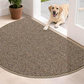 BEQHAUSE Dirt Trapper Door Mat 32" x 48" Half Circle Non Slip Rugs, Taupe | by BEQHAUSE