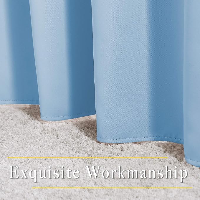 NICETOWN Blue Curtains 96 inches Long, Grommet Thermal Insulated Blackout - Image 6