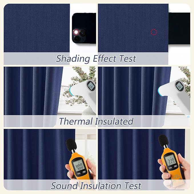 100% Blackout Curtains 102 Inch Length 2 Panels Set - Image 5