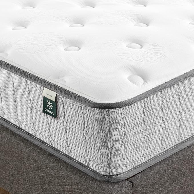 ZINUS 10 Inch Comfort Support Cooling Gel Hybrid Mattress, Full, Tight Top Innerspring Mattress, Motion Isolating Pocket Springs, Mattress in A Box