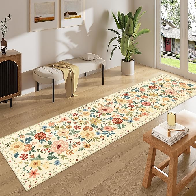 DUKINO 2x8 Kitchen Runner Rug, Washable Runner Rug Non Slip, Soft Indoor Rug - Image 3