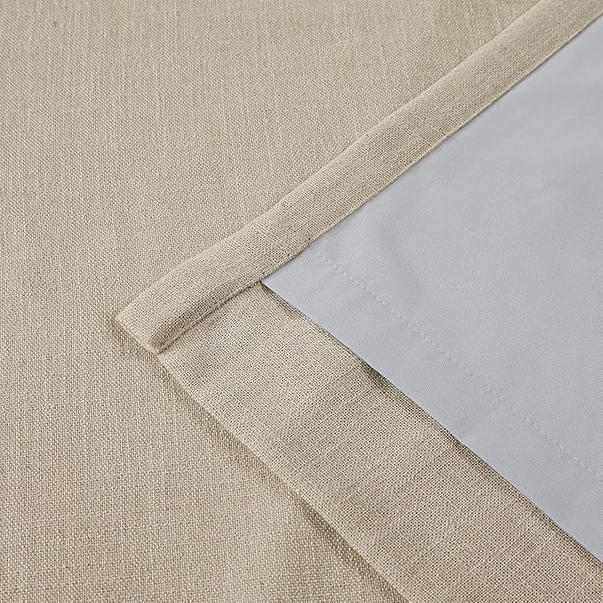 Vision Home Sand Pinch Pleated Full Blackout Curtains Linen Blended Room - Image 9