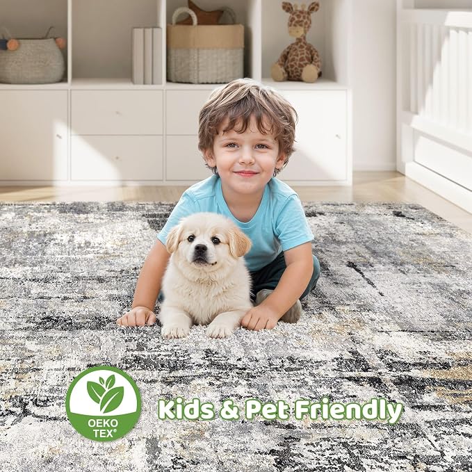 LOONGRUG 10x14 Area Rugs Washable Large Neutral Modern Living Room Rug | - Image 7