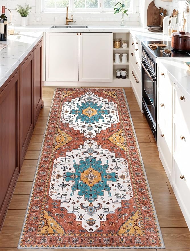SERISSA 2x6 Washable Non Slip Boho Runner Rug by SERISSAHomeDecorCollection