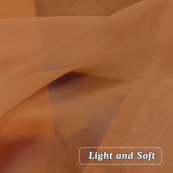 Orange Sheer Curtains 54 Inches Long 2 Panels - Image 2