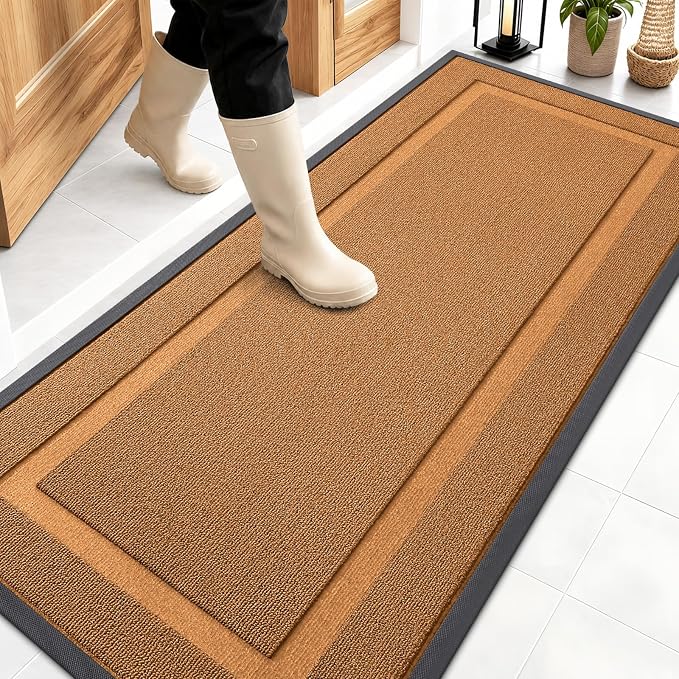 OLANLY Front Door Mat Outside 59x23, All-Season Heavy-Duty Rubber Doormat | by OLANLY