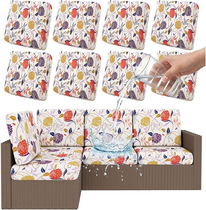 Smiry Waterproof Patio Cushion Covers, Stretch Outdoor Furniture Covers | Couch by Smiry