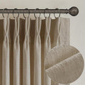 Textured Linen Pinch Pleated Curtains Tan Greige 84 Inches Long 2 Panels | by Twodrapes