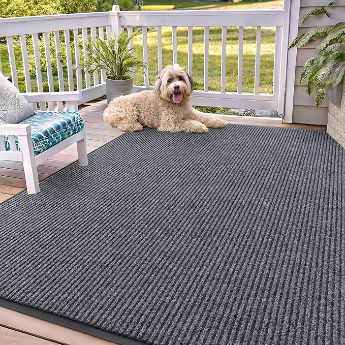 OLANLY Front Door Mat 71x47, Waterproof Heavy-Duty Indoor Outdoor Doormat | Grey by OLANLY