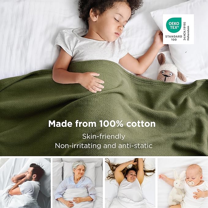 Bedsure GentleSoft 100% Cotton Blanket Queen Size - Image 2