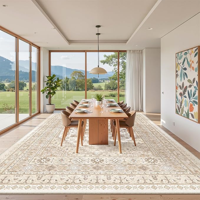 12x15 Area Rugs for Living Room, Large Washable Rug, Dining Room, Low Pile - Image 8