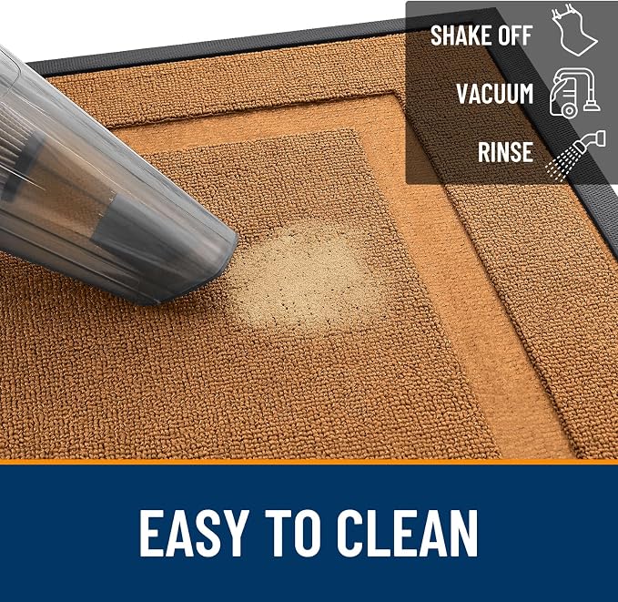 OLANLY Front Door Mat Outside 47x17, All-Season Heavy-Duty Rubber Doormat | - Image 5