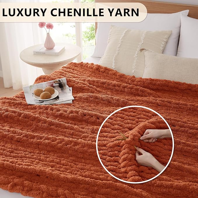 L'AGRATY Chunky Knit Throw Blanket - Image 3
