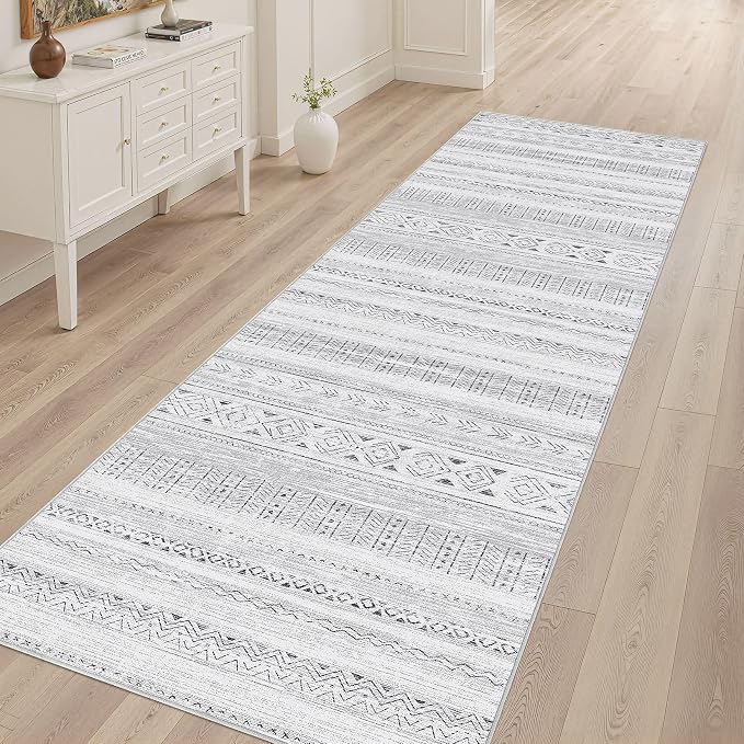cotiled Hallway 2.6x8 Runner Rugs Washable Boho Rug Dark Grey | Stain Resistan - Image 7