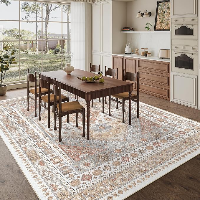 8x10 Area Rugs for Living Room, Large Washable Rug, Dining Room, Low Pile - Image 8