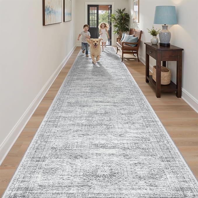 Soalmost Washable Hallway Runner Rug 3x20 Kitchen Entry Rugs Non-Slip, Foldable by Soalmost
