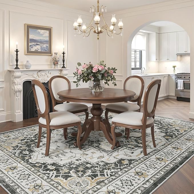 Madane 5x7 Area Rugs for Living Room, Non-Slip Washable Rug, Soft Low Pile - Image 3
