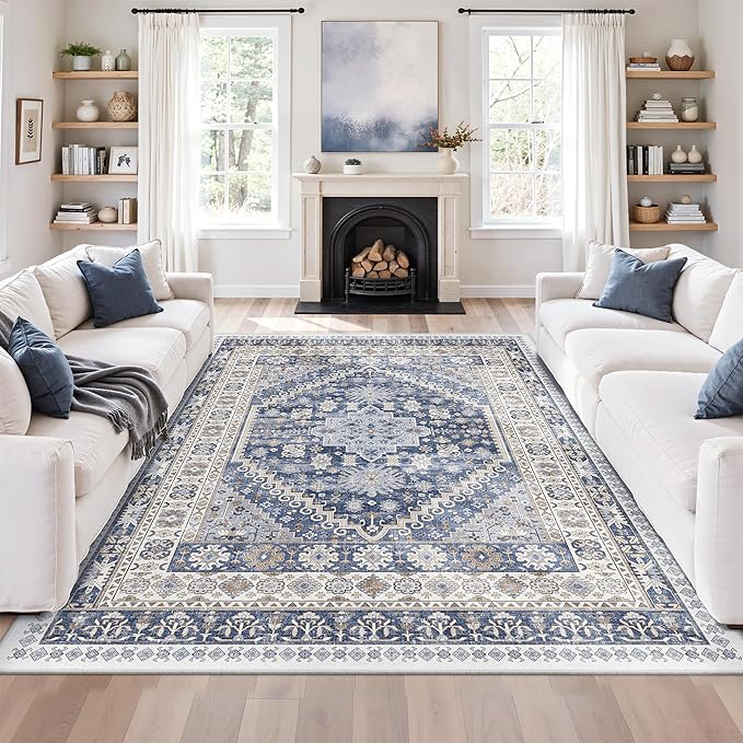 5x7 Area Rugs for Living Room, Large Washable Rug, Dining Room, Low Pile - Image 4