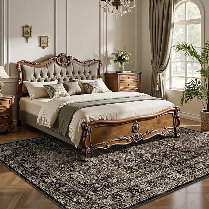 6x9 Area Rugs - Washable Vintage Retro Living Room Rug, Soft Ultra Thin Non - Image 3