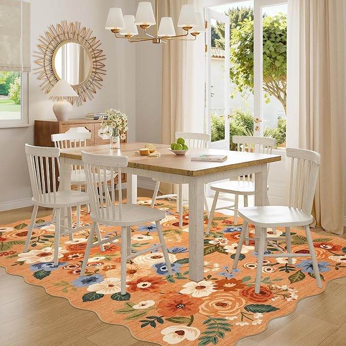 DUKINO 6x9 Area Rugs, Floral Washable Rug - Image 3