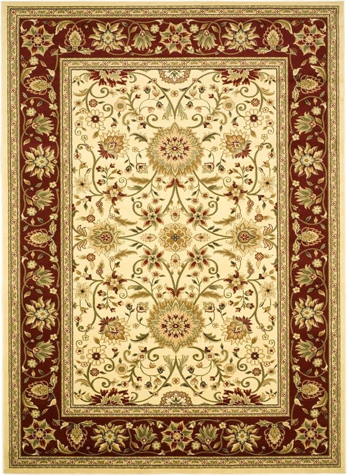 SAFAVIEH Lyndhurst Collection 8' Round Ivory/Red LNH212K Traditional Oriental - Image 8
