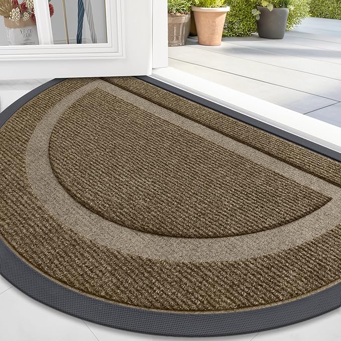 OLANLY Half Circle Front Door Mat Outside 71x47 All-Season Rubber Doormat | by OLANLY