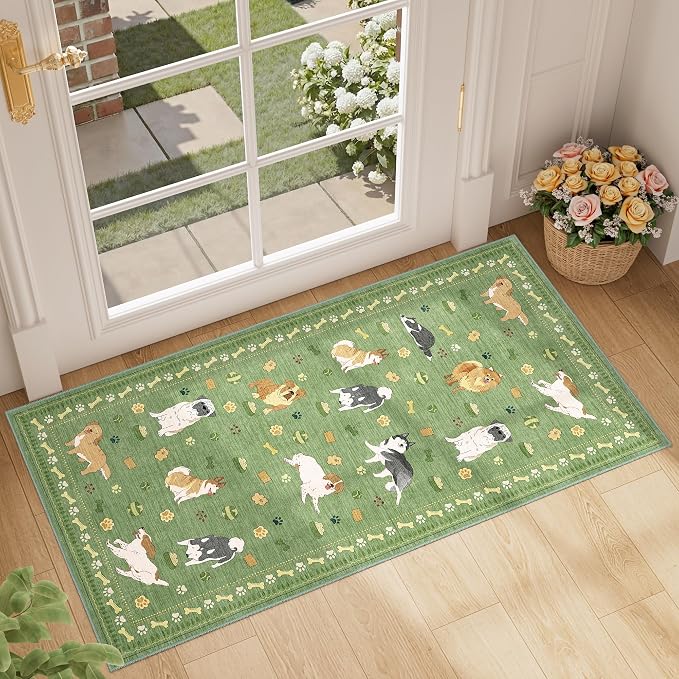 DUKINO 2x4 Rug Runner, Washable Dog Bathroom Rug Soft Non Slip, Non-Shedding by DUKINO