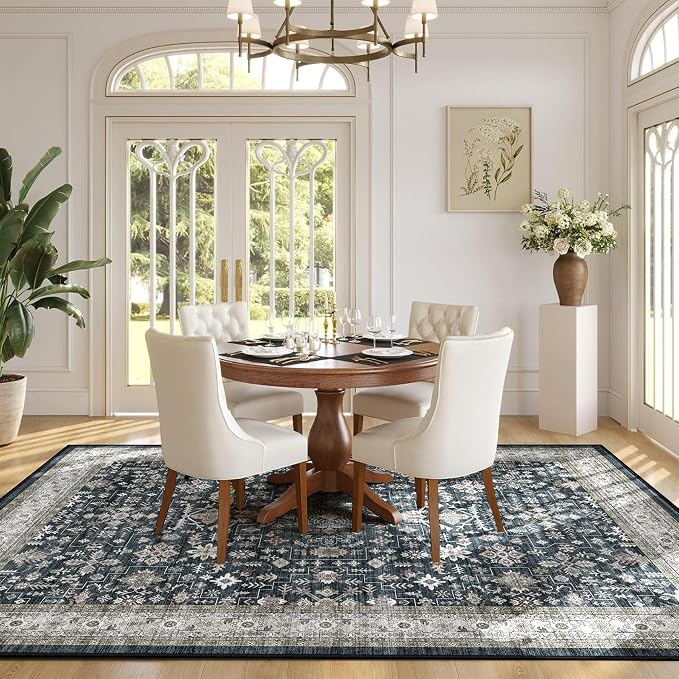 Ashen Area Rug 5x7 for Living Room Bedroom | Low Pile; Non Slip;Machine - Image 2