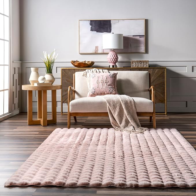 nuLOOM Jeni Blush Checkered Washable Area Rug - Image 8