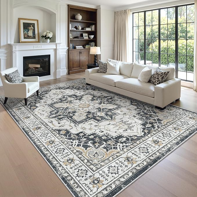 8x10 Area Rugs for Living Room, Large Washable Rug, Dining Room, Low Pile - Image 4